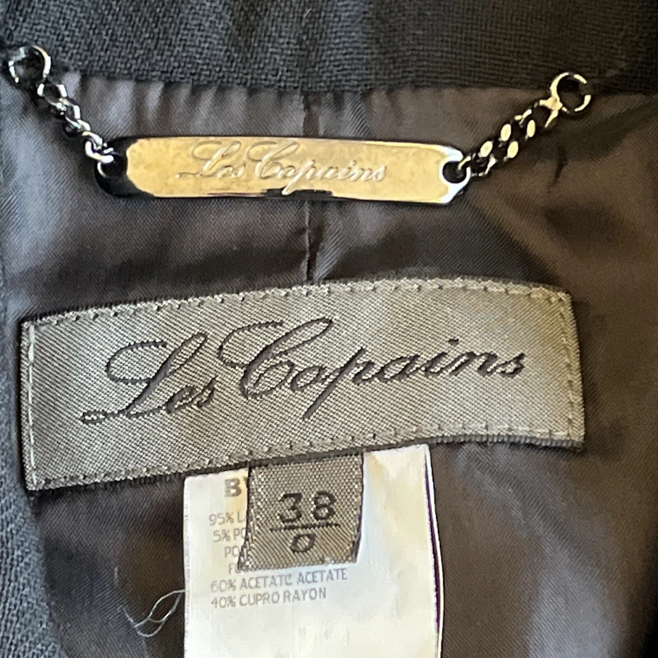 Chaqueta Blazer para Mujer Les Copains Talla 38 Negra Mezcla de Lana Hecha en Italia  Foto 2 de 4