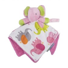 Baby Blankets and Beyond Pink Elephant Security Lovey Pacifier Holder Soft