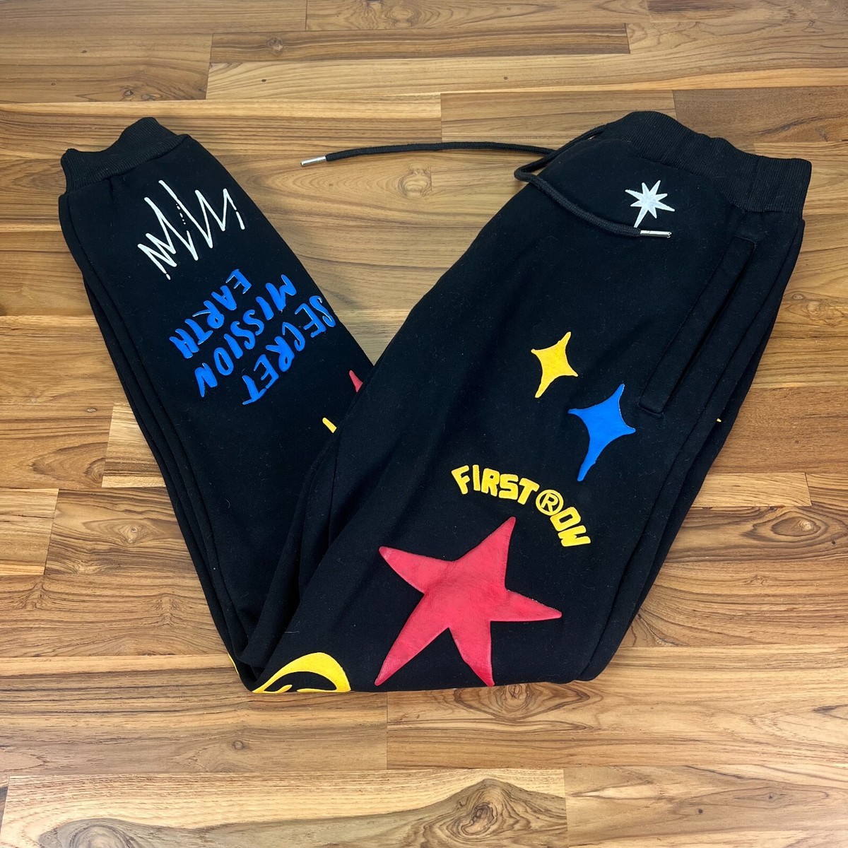 FIRST ROW Alien Fleece Mens Pants Jogger Sweats, Black Mens