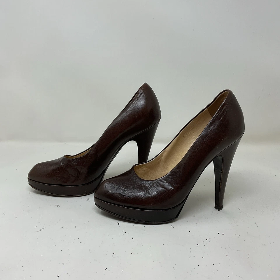 Tacones de aguja Yves Saint Laurent YSL plataforma cuña 5" talla 37 EUR Italia de colección Foto 2 de 4