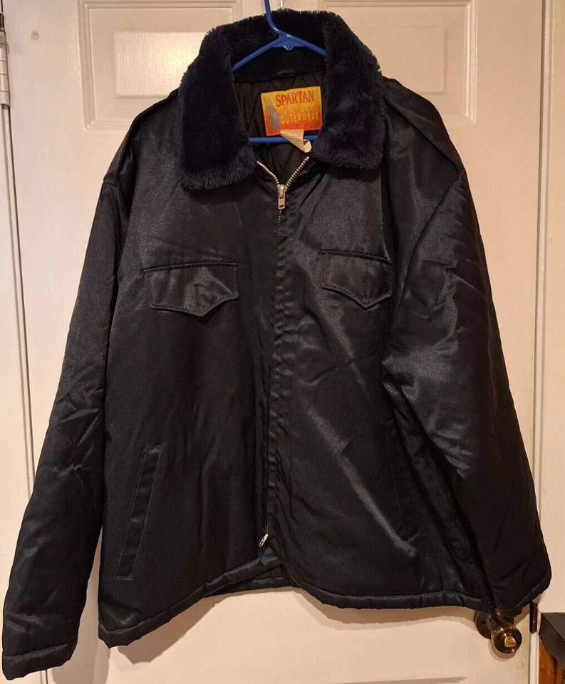 Spartan Uniform Outerwear by Liberty Uniform Coat 2XL Blue Zippered Sides Weapon - Image 2 of 4