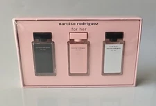Narciso Rodriguez For Her 3PC EDT/EDP Fragrance Mini splash Gift Set New Sealed