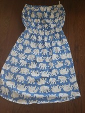 Lilly Pulitzer Tusk in Sun Blue Elephant Windsor Strapless Pull On Dress  XS