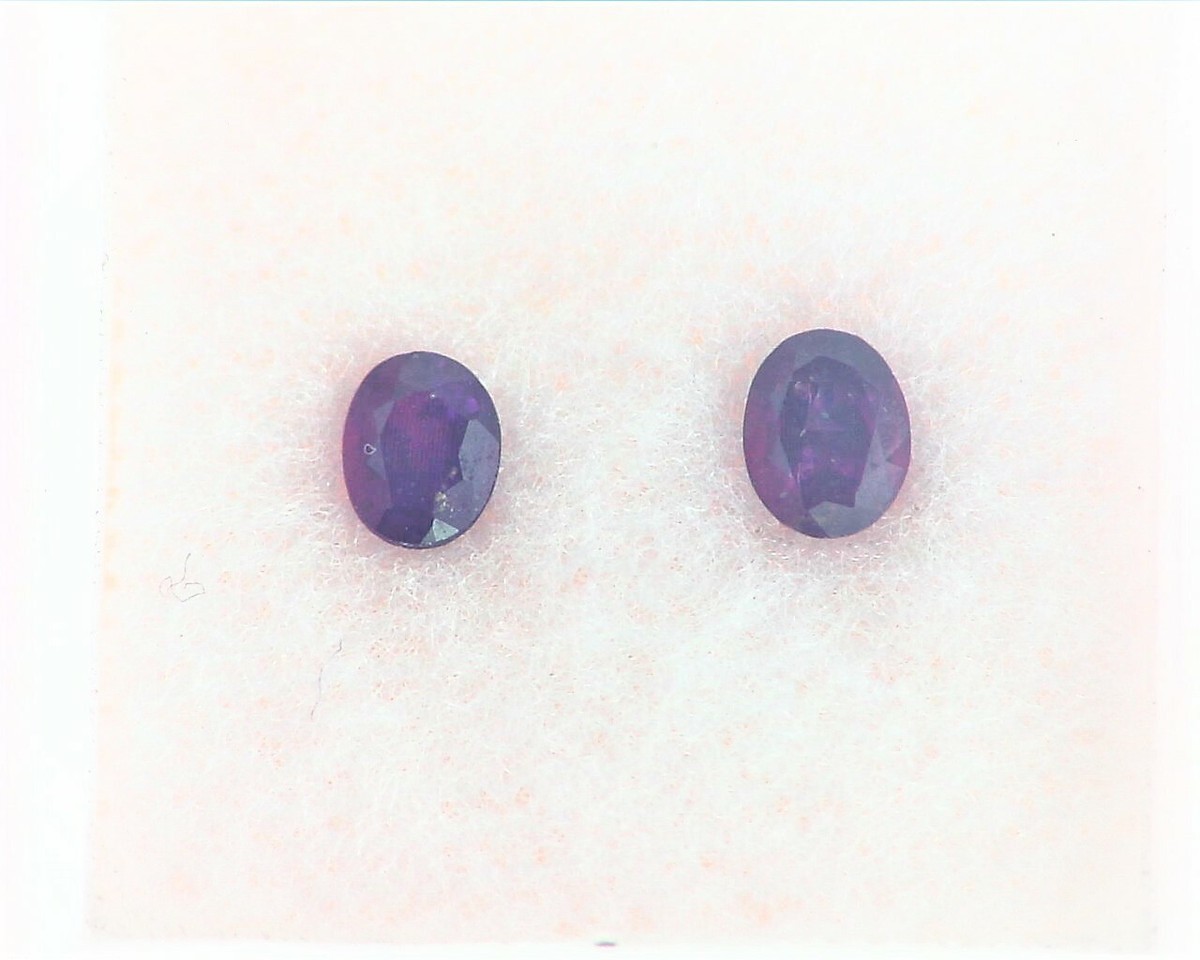 Ruby Purple Color Natural Genuine Gemstone 0.69 CT Matched Pair