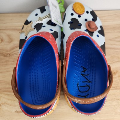 Crocs Toy Story Woody Classic Clog Cow Print Blue Yellow M6 W8 Jibbitz Charms s-l400.jpg main image 2