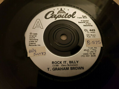 T GRAHAM BROWN ''ROCK IT BILLY'' (45rpm) 1986  CAPITOL
