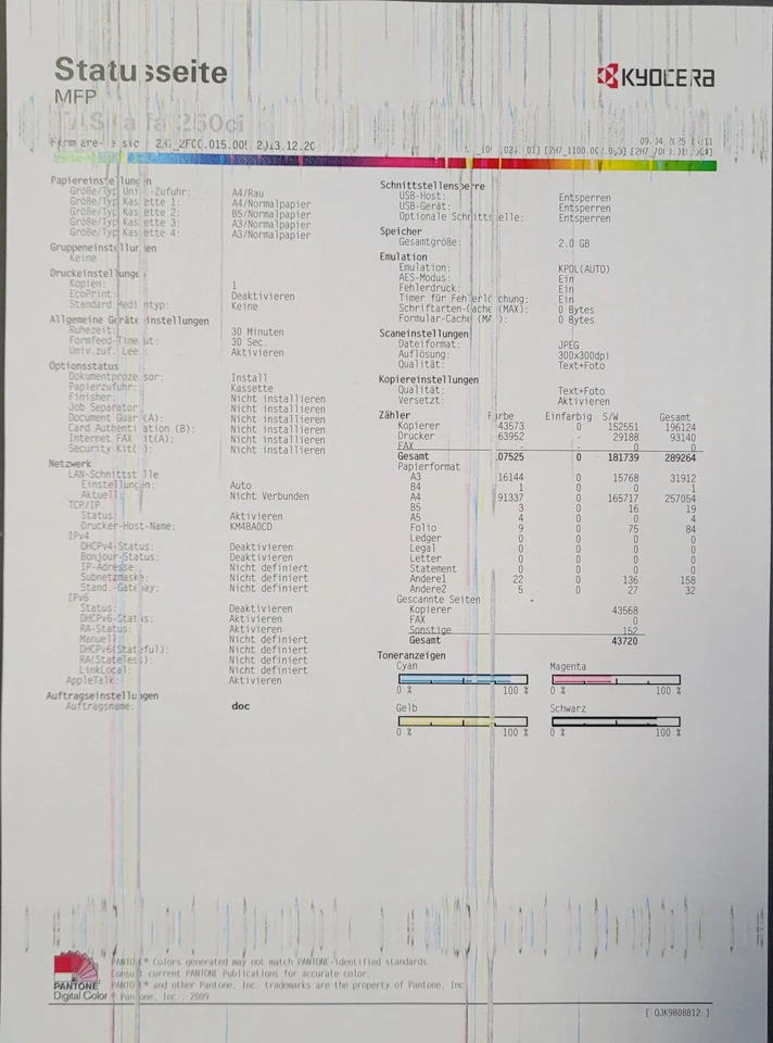 Kyocera TASKalfa 250ci Farb-Multifunktionssystem für DIN A3 ( 1504250935 ) - Bild 2 von 2