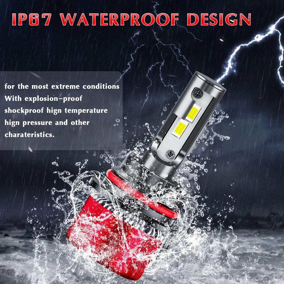 Kit de faros LED blancos para Ford Ranger 1998 1999 2000 4x 6000K + bombillas antiniebla Foto 2 de 4