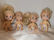 4 Vintage Tyco 1990 Quints Dolls Blonde Hair Blue Eyes