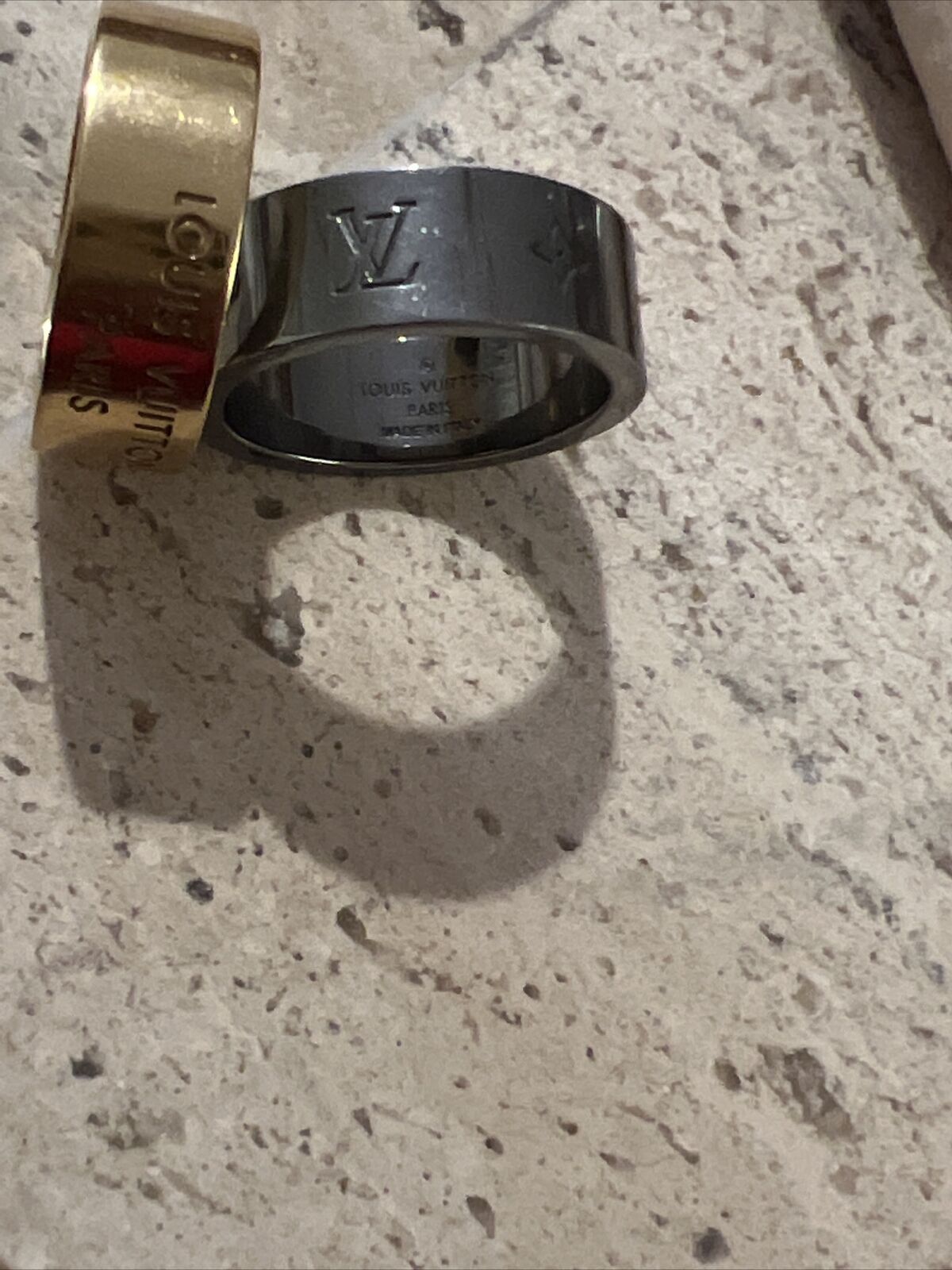 Louis Vuitton Ring LV Instinct M00514 Gunmetal Gold Metal Size L Men's  LOUIS VUITTON