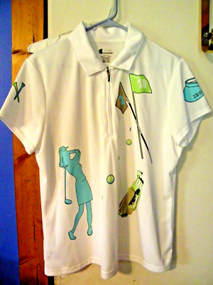 Izod Shirt Womens X-Large Short Sleeve Golf Shirt With Black Skirt