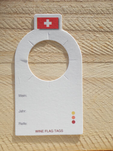 Weinflaschenanhänger / Wine Flags - Schweiz - 30 Anhänger - Afbeelding 1 van 6