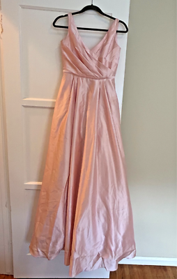 David's Bridal Light Pink Bridesmaid / Prom / Evening Dress  Size 4   Elegant | eBay