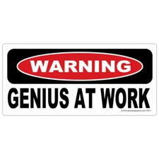 REFLECTIVE WARNING Genius at work Sticker FS371-REF