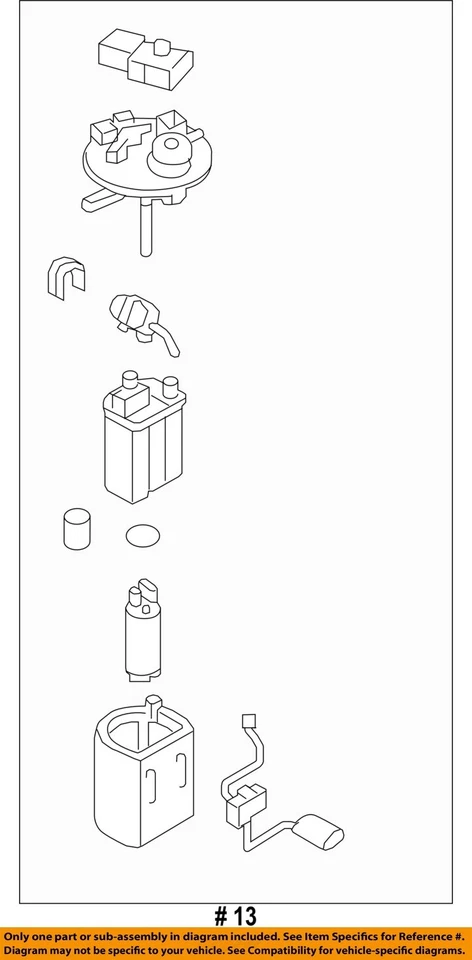 Used Fuel Pump fits: 2010 Kia Forte Pump Assembly tank mounted California emissi Foto 4 de 4