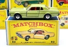 Vintage 1960s Lesney Matchbox #62 GREEN MERCURY COUGAR MINTY w/Original Box!