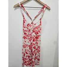 American Eagle Pink White Floral Racerback Sundress Empire Waist Size M