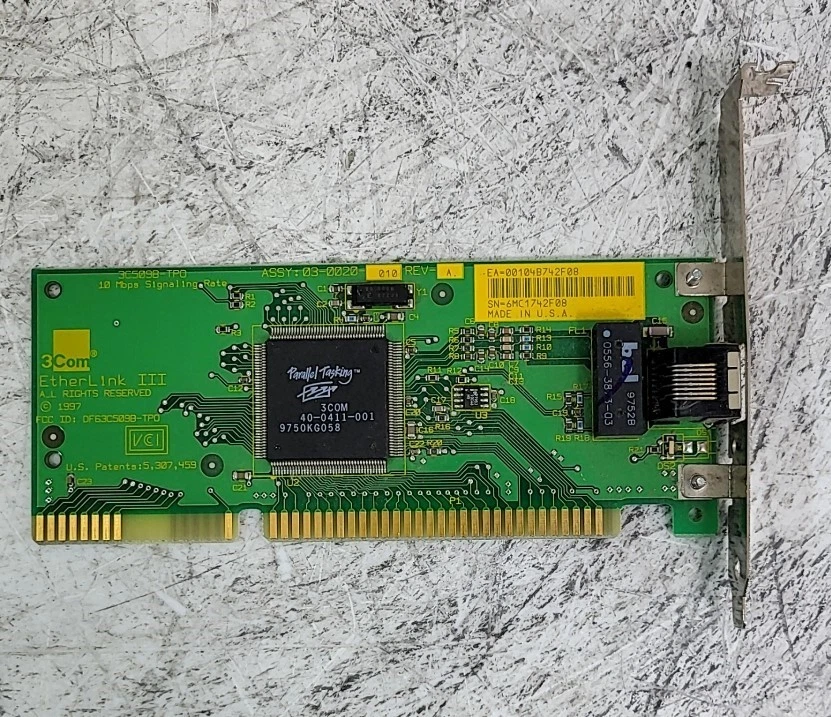 3Com 3C509B-TPO 03-0020-010 EtherLink 3 PCI Ethernet Network Card - Image 2 of 3