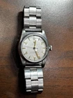 Vtg 1940s ROLEX Oyster Stainless Bubble Back Watch Ref 5050 Running Redone Dial