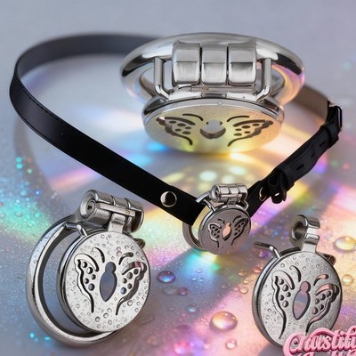 FU-FU Upgrade Flat Chastity Cage with Butterfly Male Abstinence Restrain Device
