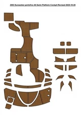 2003 Sunseeker Portofino 46 Swim Platform Cockpit Pad Boat EVA Teak Deck Floor