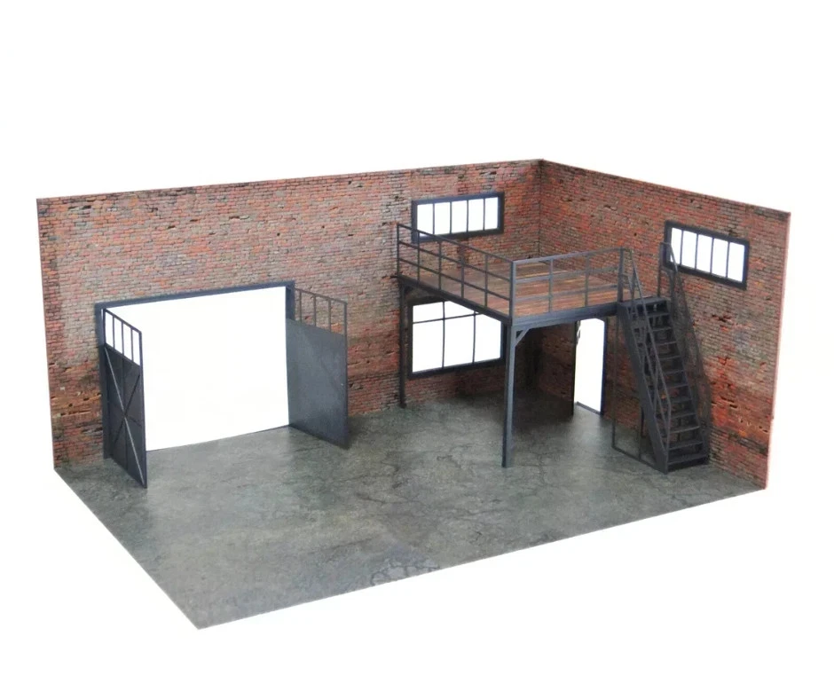 Scale 1:24 Model car display Two-floors brick auto garage Diorama Size 1/24 - Image 4 of 4