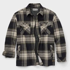 Men's Folklore Flannel Insulated Shirt Jac Warm Lined Work Jacket Coat