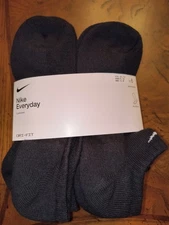 Nike Everyday Cushioned No Show Socks Black 6 Pack Womens 6-10 Youth 5Y7Y Drifit