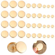 36Pcs Gold Buttons for Blazer,3 Sizes Small Gold Buttons,Flat Button for Sewing,