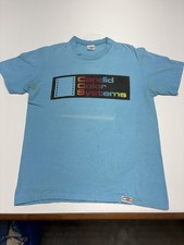 Vintage 80s Nikon Blue Shirt Men's M Single Stitch Tech Double Sided Logo True