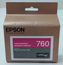 2019 GENUINE EPSON 760 VIVID MAGENTA T7603 HD INK SURECOLOR P600 FACTORY SEALED