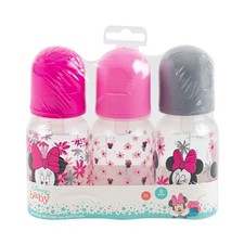 DISNEY baby Tropical Minnie Mouse 5oz Baby Bottle 3 Pack Pink  Gray NEW 