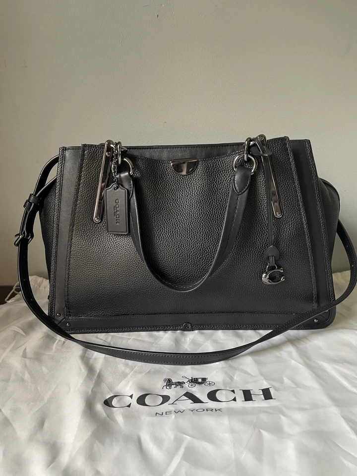 COACH Dreamer 36 Satchel Black Pebble/ Smooth Leather Gunmetal Hardware 38550 - Image 3 of 4