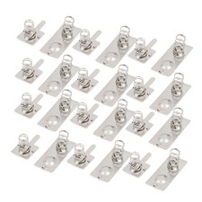 12 Pairs AA Batteries Metal Battery Spring Contact Plate Replacement Silver Tone