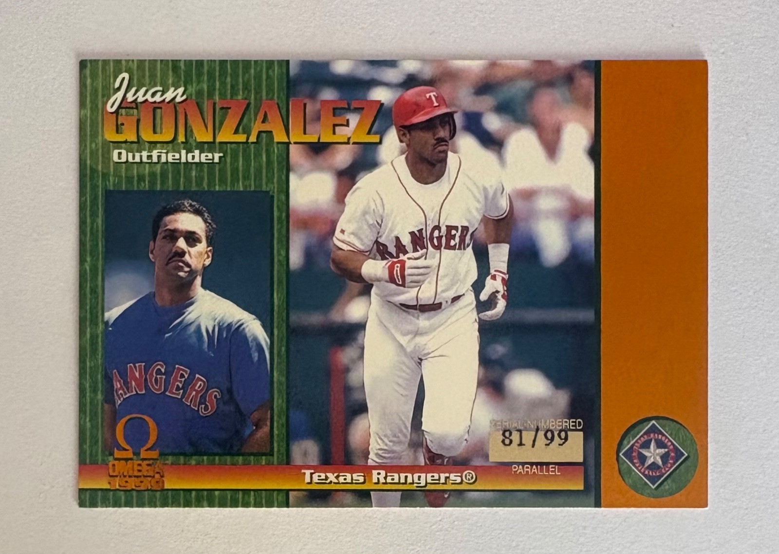 1999 Pacific Omega - Copper - Juan Gonzalez - #235 - Texas Rangers - NrMt