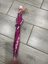 2010 Sanrio Hello Pink Kitty Automatic Umbrella with Molded Handle/see pics/g7
