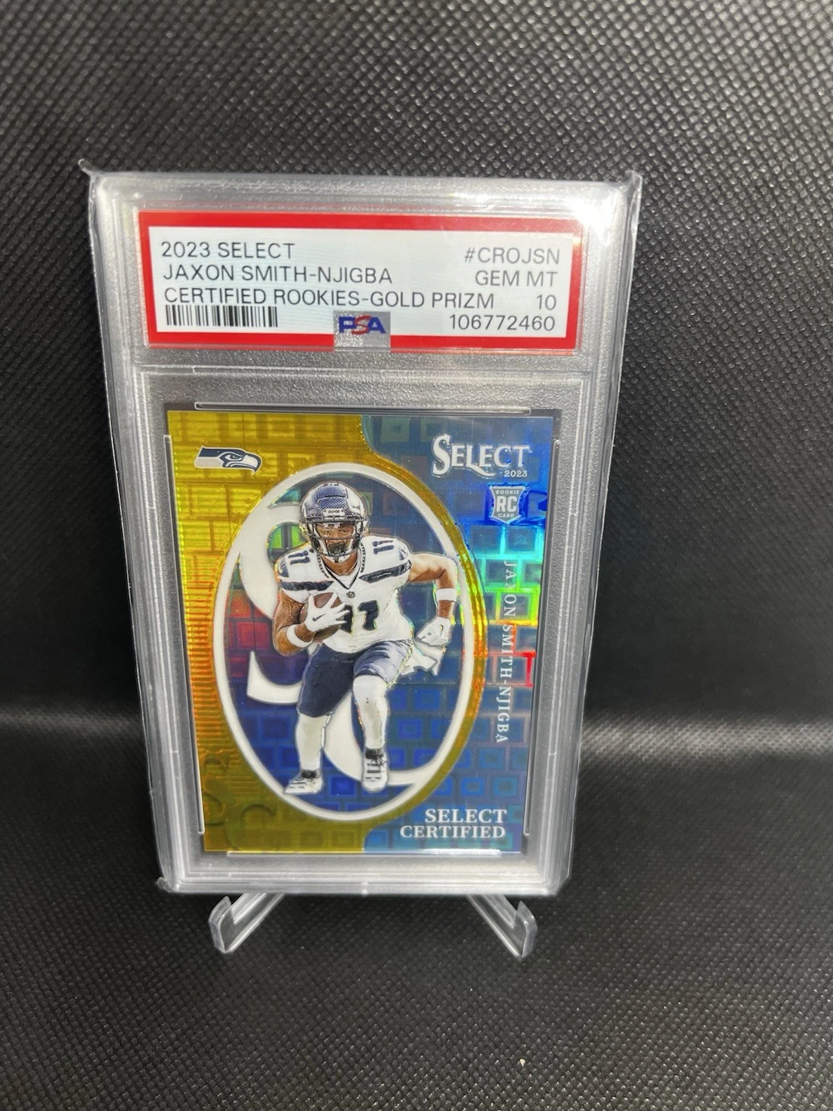 Jaxon Smith-Njigba Panini Select Certified Rookies #CROJSN Gold