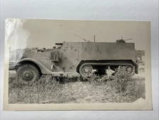 M3 half-track American armored personnel carrier 1940s WWII Vtg Military War