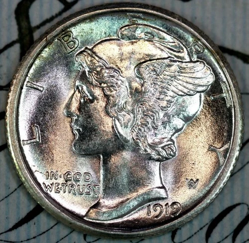 1919-S SUPERB+ GEM BU MS MERCURY SILVER DIME DC263 FROM MATTHEWS HOARD