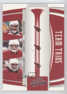 2007 Playoff Absolute Memorabilia Team Trios Larry Fitzgerald Anquan Boldin 0a1