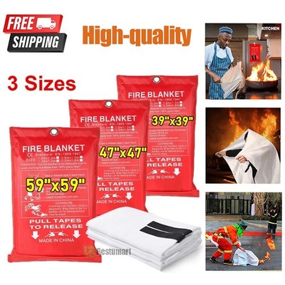 LARGE Fiberglass FIRE BLANKET 1/2/4/6 PACK, Fire Suppression Blanket 59''x59''