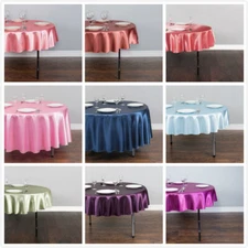 LinenTablecloth 70 in. Round Satin Tablecloths, 33 Colors! for Event&Wedding