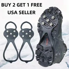 1 Pair Universal Non-Slip Gripper Spikes Over Shoe Cleats 5 Teeth Studs