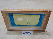Vintage Wood Frame Screen Printing Screen, 16.25” x 10.25” FLOATING ROCK NY 