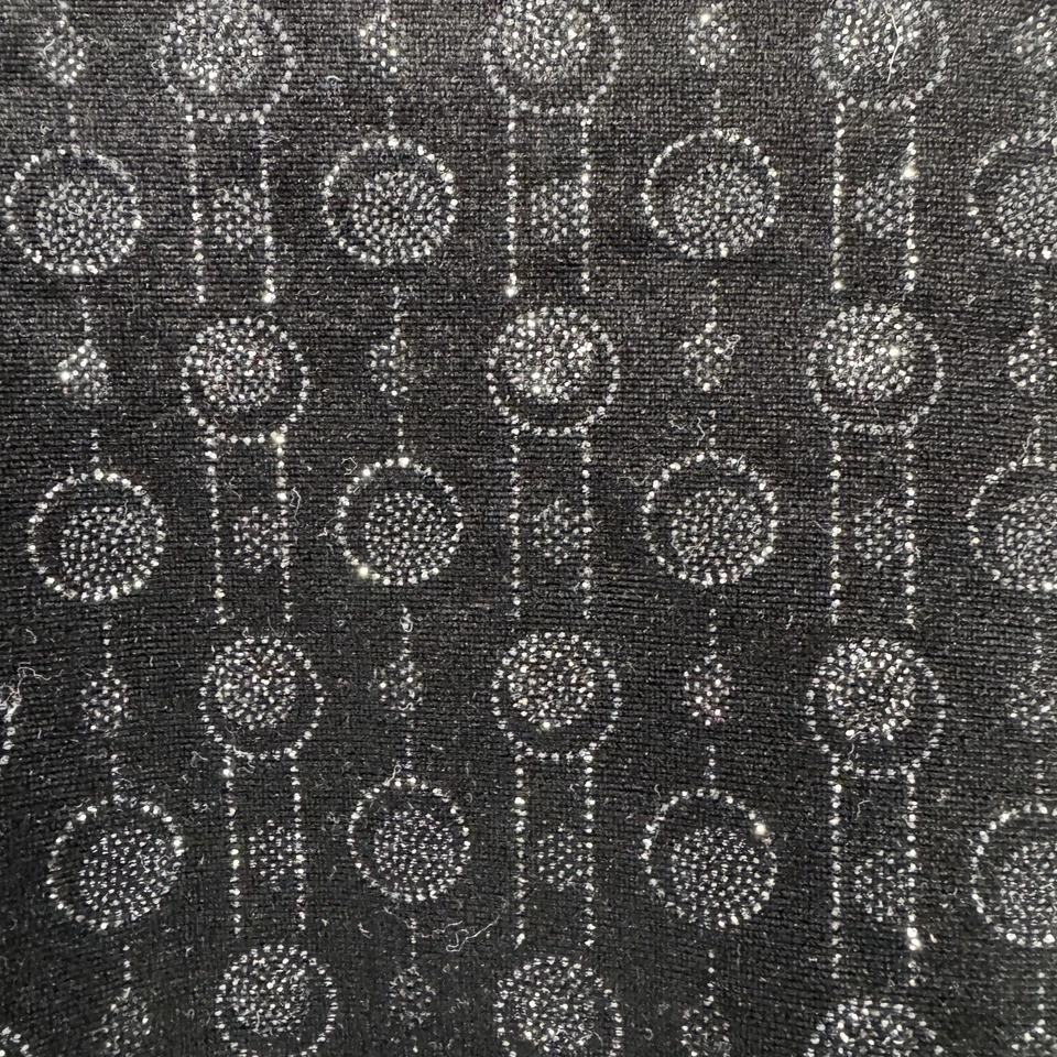 Camisa para mujer Notations terciopelo plateado brillo 2XL negra diseño floral geométrico Foto 3 de 4