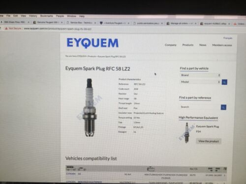 Peugeot citroen VTS VTR TU5JP4 TU5 performance Spark Plug 59621j RFC58LZ2E - Picture 4 of 5