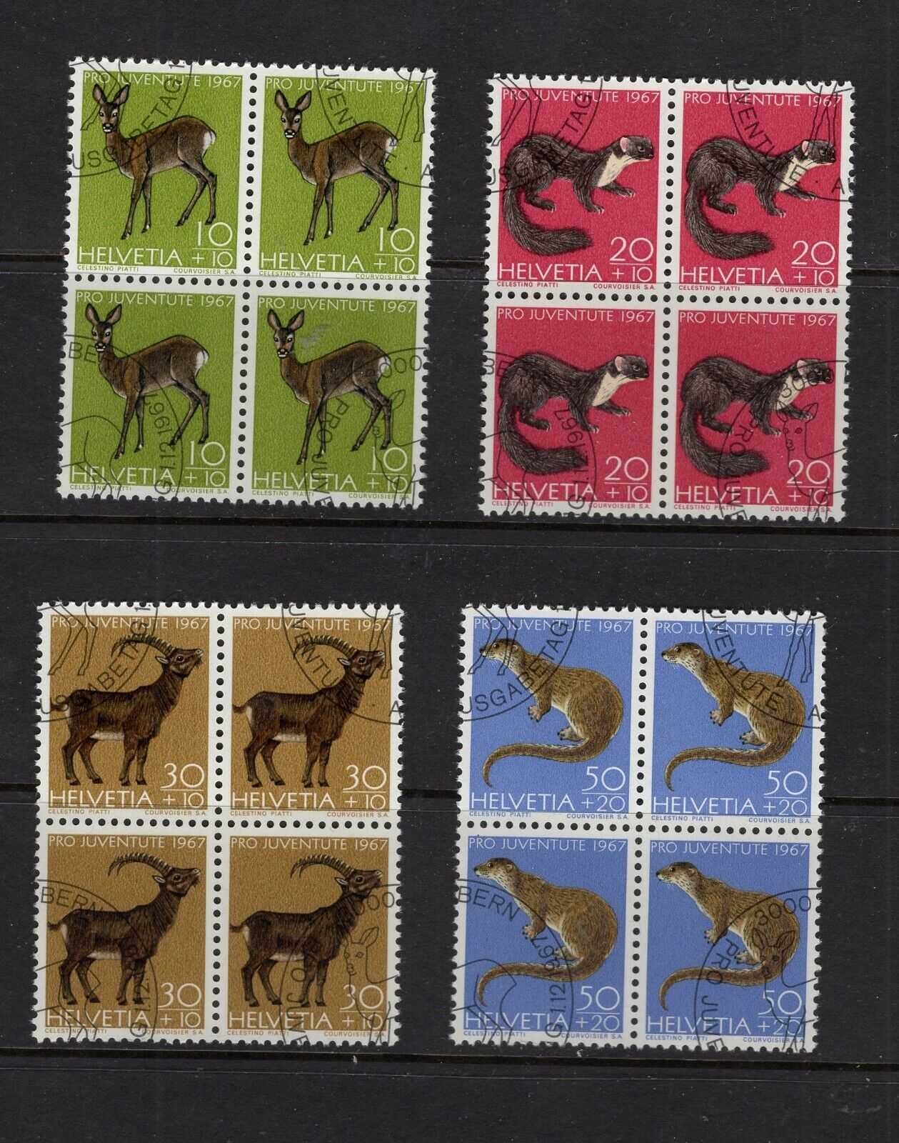 Switzerland 5 ☆ popular #B370-73 1967 Animals semi-postal bloc set Special price for a limited time VF used