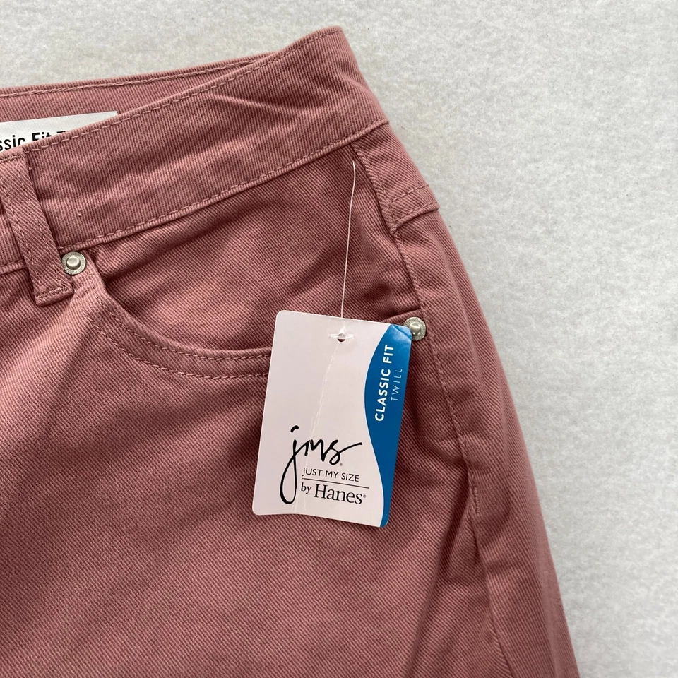 JMS Just My Size Classic Twill Pants Women's Plus 18W Pink Straight Leg Casual - Image 4 of 4
