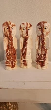 Set of 3 Juneau Alaska Clay Hand Made Ceramic Pottery Totem Poles