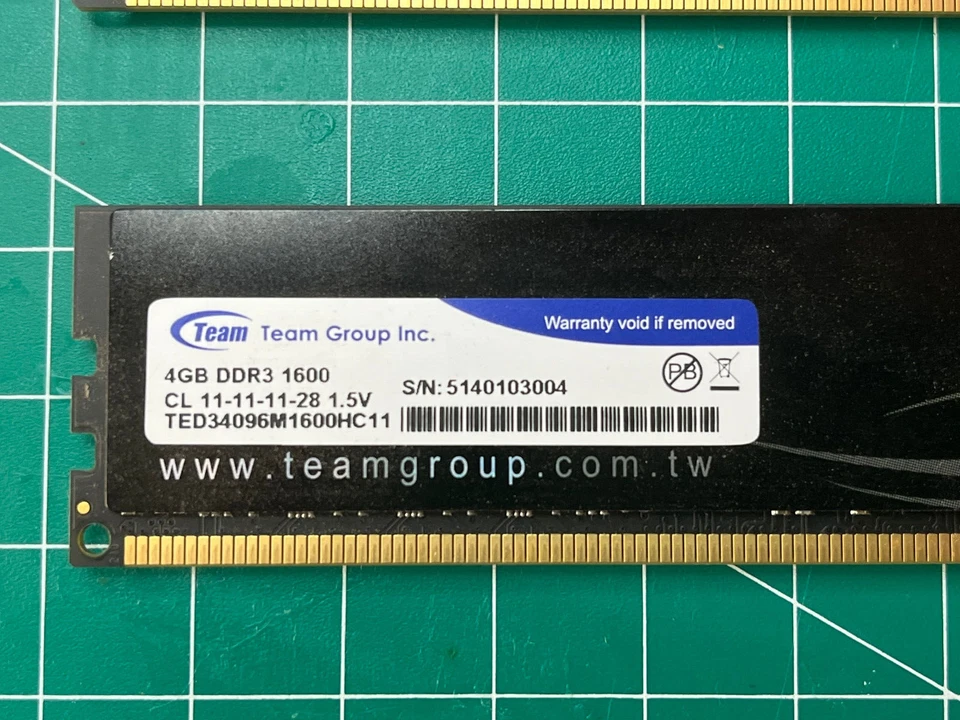 Team Group 8GB (2x4GB) PC3-12800 TED34096M1600HC11 DDR3 Desktop ram - Image 2 of 3